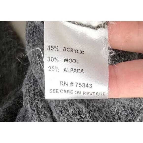 Chiaramente Cardigan XL Alpaca Wool Blend Gray Button Italian Made Lagenlook - Picture 10 of 11